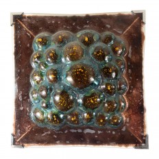 Single multicolored textured glass wall applique 